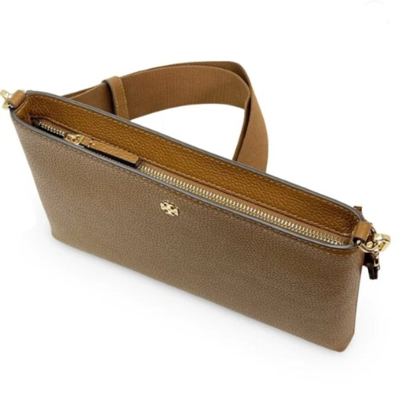 Tory Burch Blake Medium Pebbled Leather Top-Zip Swingpack in Cortado - Picture 2 of 13